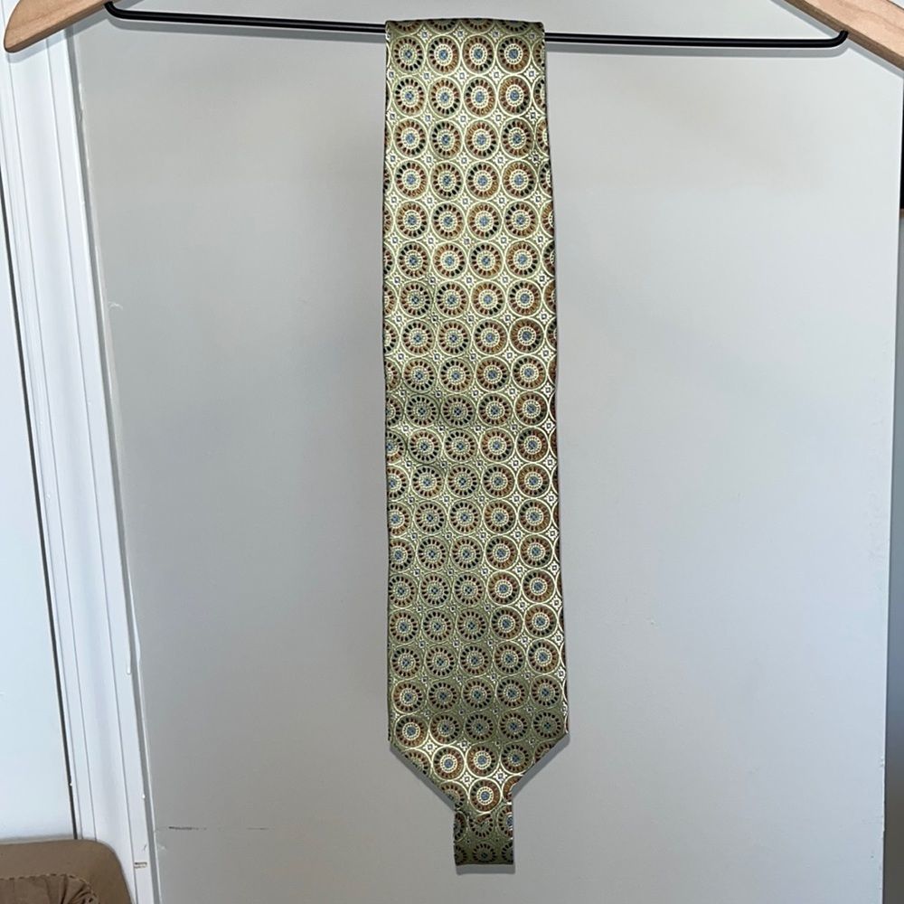 Zegna XXX green silk tie